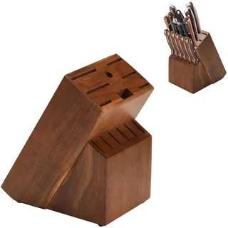Messerblock ohne messer, Universal Messerblock Haushalt Küche Messerhalter, Küche Lagerregal, 14 Messerfächer, aufrechtes Design spart Platz im Küchenschrank, bietet Platz für Scheren und Wetzstahl