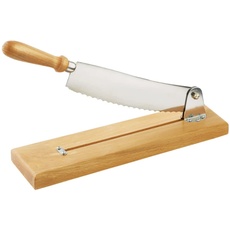 Louis Tellier N7013 Brotschneider mit Holzplatte, Klinge: 25 cm, Beige