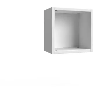 Mama Store Hängeschrank/Würfelregal mit offenem Fach, Holzwerkstoff, glänzend weiß, Small