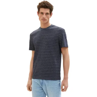 TOM TAILOR Herren 1036443 T-Shirt mit Brusttasche, 19924-Navy Streaky Grindle, M