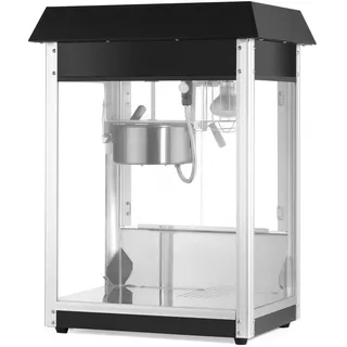 HENDI Popcornmaschine, mit Krümelschublade, und Beleuchtung mit Rührwerk, beleuchteter Innenraum, Popcorn Maker, Warmhaltevitrine, 230V/1155W, 560x420x(H)760mm, Edelstahl, Aluminium, schwarz