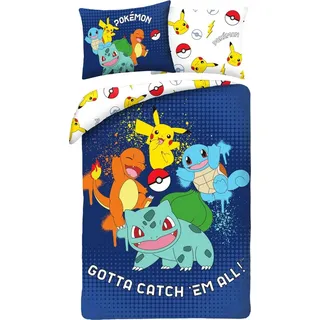 Halantex Pokémon Bettwäsche Blau 140 x 200 cm + 70 x 90 cm