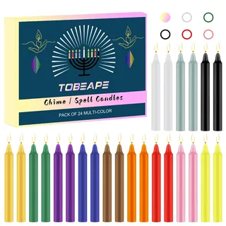 Tobeape Stabkerzen Bunt, 24er Kleine Kerzen (10 cm hoch), tropffreie Spitzkerzen, Geburtstagskerzen dünne Stabkerzen kurz für Geburtstagszug Witchcraft Wicca Altar Rituals Chime Gebete Hochzeit Party