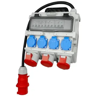 Doktorvolt Stromverteiler Adapter Universell CEE Stromverteilung Industrie TR-S/FI 4x230V 3x400V 1x32A/2x16A Doktorvolt Verteilerkasten