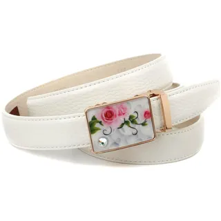 Anthoni Crown Ledergürtel stilvoller Gürtel mit Sommerfeeling, weiß