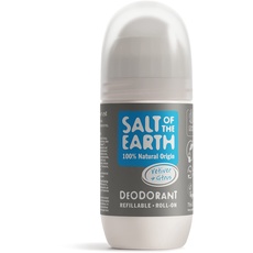 Natural Deodorant Roll On by Salt of the Earth, Pure Armour vetiver and citrus- Refillable, Vegan, Long Lasting Protection, Leaping Bunny Approved, Made in the UK - 75ml