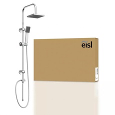 EISL EASY ENERGY Duschset, Duschsystem ohne Armatur 2 in 1 mit großer Regendusche (176 x 176 mm) und Handbrause, Regendusche ohne Armatur ideal zum Nachrüsten, komplettes Montageset DX12004-A
