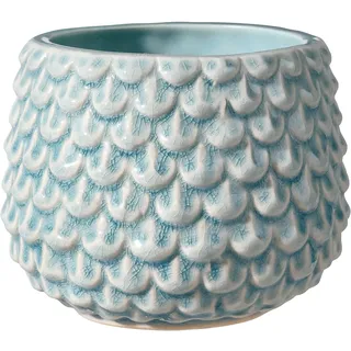 Bloomingville Pinecone Blumentopf, dekorativer Blumentopf für den Innenbereich, Retro-Stil, kreativ, S (9,5 cm Ø), Himmelblau, Keramik