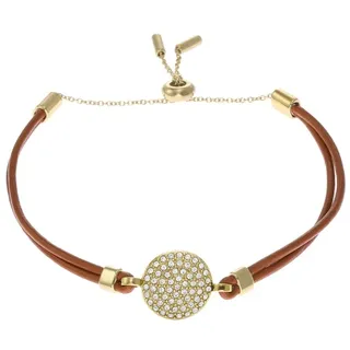 Fossil Sadie Glitz Disc Armband Leder mittelbraun JF04545710 Größe 21,60 cm