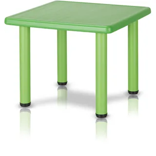 KHG Kindertisch grün Sitzgruppe aus pflegeleichtem Kunststoff für Drinnen | Draußen, 30 kg belastbar, sicher & geprüft 62x50x62 cm, pflegeleicht, vielseitig einsetzbar, praktisch im Alltag