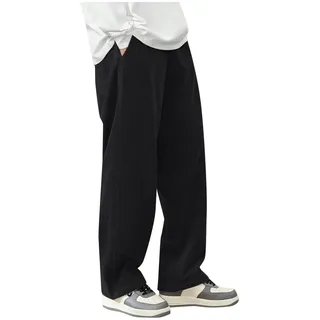 Cordhose Damen Freizeithosen Lang Casual Weites Bein Hosen Einfarbig Locker Hose Baggy Elegante Stoffhose Mit Taschen Damenhose Gummizug Wide Leg Jogginghose ,S-3XL