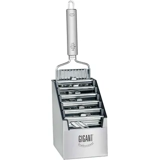 Gigant 4-fach Gemüsehobel mit Multi-Box und 5 zusätzlichen Einsätzen Edelstahl - Silber