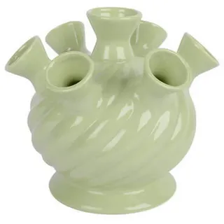 Vase , Grün , Keramik , 18.00x16.00x18.00 cm , zum Stellen , Dekoration, Vasen, Keramikvasen