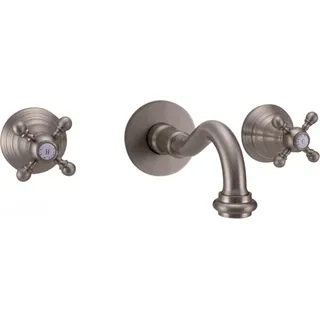 PB klassische Einbau-Wandarmatur mit Sternknöpfen 16 cm Auslauf Edelstahl 1208855062