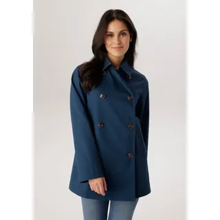 Cabanjacke ANISTON SELECTED, Damen, Gr. 40, blau (dunkelblau), Web, Obermaterial: 100% Baumwolle. Futter: 100% Polyester, unifarben, lässig geschnitten Po-bedeckend, Jacken Cabanjacke, mit zwei Eingriffstaschen