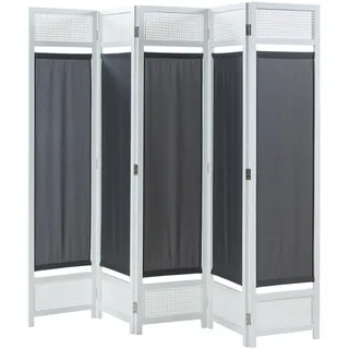 [en.casa] Paravent Dorotea , Holz, Kunststoff, Textil , Bambus , 200x170x1.7 cm , Wohnzimmer, Raumteiler, Paravents