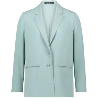 Longblazer BETTY BARCLAY "Longblazer mit Reverskragen", Damen, Gr. 46, grün (gray mist), Obermaterial: 96% Polyester PES. 4% Elasthan EL., Blazer Longblazer