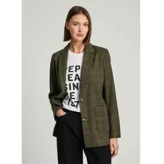 Pepe Jeans für Damen. PL402476 Grüner Daisy-Blazer (L), Lässig, Baumwolle