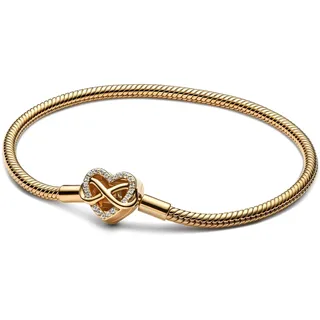 Pandora Moments Schlangen-Gliederarmband mit Funkelndem Unendlichkeits-Herzverschluss goldfarben 563758C01 Größe 20 cm