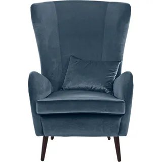 Home Affaire Ohrensessel Sallito Samtcord 76 x 109 x 85 cm Blau