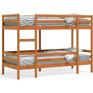 vidaXL Etagenbett Wachsbraun 80x200 cm Massivholz Kiefer - Braun