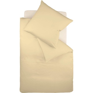 FLEURESSE Bettwäsche »Colours«, in weicher Interlock Jersey Qualität aus 100% Baumwolle, Bett- und Kopfkissenbezug mit Reißverschluss, STANDARD 100 by OEKO-TEX® zertifiziert, beige B/L: 155 cm", x 220 cm