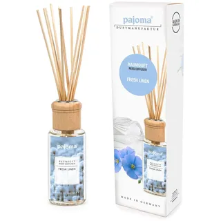 pajoma® Raumduft 100 ml inkl. Duftstäbchen, Fresh Linen Flüssigkeit 0,1 l