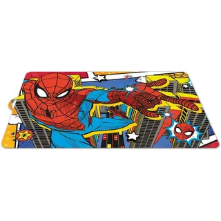 tataway in viaggio si cresce Tataway Marvel Individuelles Tischset blau und rot für Kinder aus Kunststoff Spiderman Spiderman Spiderman