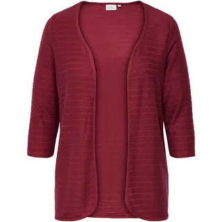 Strickjacke ONLY CARMAKOMA "CARTENNA 3/4 CARDIGAN JRS", Damen, Gr. M, rot (ruby wine), Strick, Obermaterial: 70% Polyester, 30% Viskose, unifarben, V-Ausschnitt, Strickjacken Strickjacke