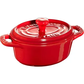 Staub Ceramique Mini Cocotte 11 cm, oval, kirschrot Keramik,