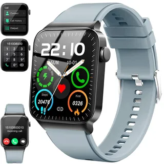 Donerton Smartwatch Herren Damen mit Telefonfunktion/Message Reminder, 1,85" Smart Watch, 112+Sportmodi IP68 Wasserdicht Sportuhr, Fitnessuhr mit Puls-Schlaf-Monitor Schrittzähler, Uhr für Android iOS