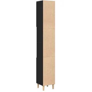 vidaXL Badezimmerschrank 30 x 30 x 190 cm Schwarz/Eichen-Optik