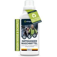 simprax® Textil Wash-In Imprägnierung - Klimaneutrales Imprägniermittel. Umweltfreundliche Einwaschimprägnierung für Funktions- & Outdoortextilien wie Gore-Tex, etc. Waschmaschine o. Handwäsche