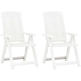 vidaXL Verstellbare Gartenstühle Klappstuhl 61,9 x 92 x 25,9 cm weiß 2 St.