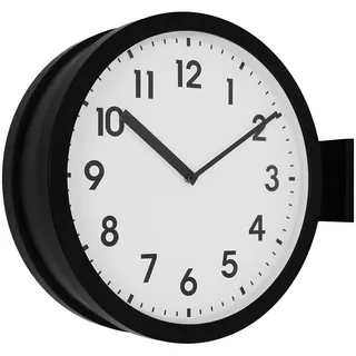 BESTIME 66289A 38,1 cm doppelseitige Aluminium-Wanduhr. Minimalistisches Design, Klassische Bahnhofsuhr aus Aluminium, leise, elegant, klassischer Stil, Zuhause, Büro, Wohnzimmer, Küche, Schlafzimmer