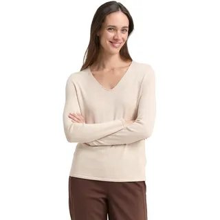 Tom Tailor Basic Pullover Mit V-ausschnitt Desert Sand Melange XL