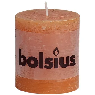 Bolsius Rustik Stumpenkerze, Orange, Höhe 8 cm, Ø 6,8 cm - Orange