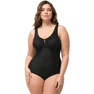 Ulla Popken Damen Shaping-body, Nadelstreifen, Ohne Bh Tragbar Bodyforming-Body, Schwarz, D 85 EU