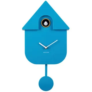 Karlsson Modern Cuckoo Blau - 8.5x21.5x41cm - Rechteck - Thermoplast - Wanduhr Modern Wohnzimmer - Wanduhren