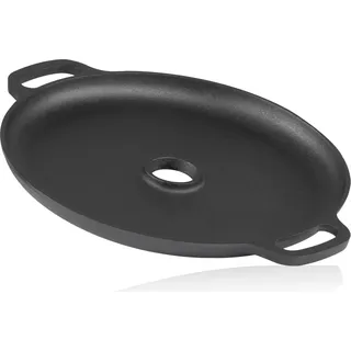 BBQ-Toro Gusseisen Plancha Ø 34,5cm , Grillplatte für Raketenofen, bereits eingebrannt preseasoned - Schwarz