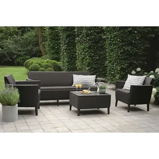 KETER Salemo 3-Sitzer-Gartenmöbel-Set, Graphit, 236634 - Grau