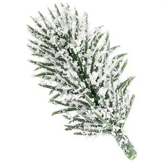 Ideen mit Herz Deko-Tannenzweige | beschneit | 6,5 cm lang | 55 Stück | künstliche Tannenzweige mit Deko-Schnee | Adventskranz-Deko | Tannengrün