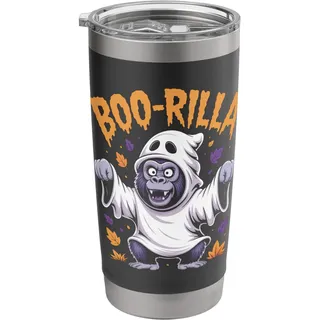 Boo-Rilla Lustiges Gorilla-Halloween-Thema Doppelwandiger Edelstahl-Thermobecher
