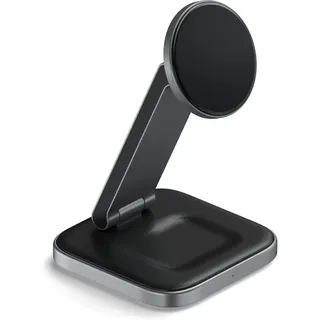 Satechi 2-in-1 Foldable Qi2 Wireless Charging Stand (Space Gray)