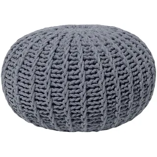 Beliani Pouf Conrad 50/50/35 cm , Grau , Textil , Rund , 50x35x50 cm , Wohnzimmer, Sessel, Hocker & Hockerbänke, Poufs