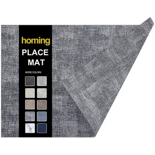 homing Kunstleder Hitzebeständig Platzsets 6er Set - Wasserdicht Abwischbar Platzsets für Esstisch Leicht zu reinigen Küche Schwarz und Weiß Tischsets
