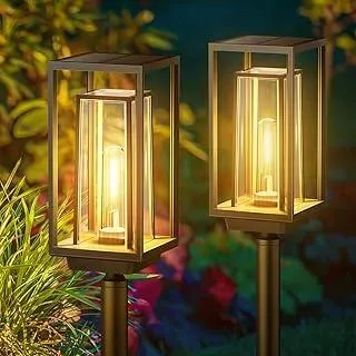 Solarlampen für Außen Garten, 2 Pack Moderne Garten Solarleuchten mit Längere Arbeitzeit, Extrem Helle Solar Gartenleuchten, IP65 Wassserdicht Solar Gartendeko für Balkon Terrase Outdoor