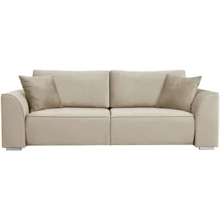 INOSIGN 3-Sitzer Beatrice Schlafsofa, wahlweise auch mit Bettfunktion und Bettkasten, incl. 2 Zierkissen INOSIGN creme