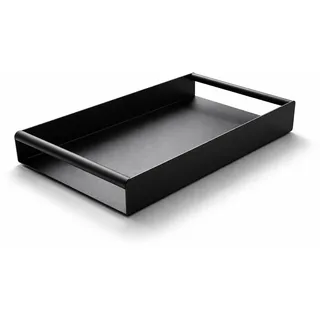 CeleBig Dekotablett Metall Schwarz Rechteckig – Serviertablett mit Griffen, Modernes Deko Tablett für Wohnzimmer, Küche & Bad, 30 × 18 × 4 cm