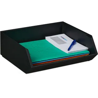 Relaxdays Schreibtischorganizer Holz 12,5 x 35 x 31 cm Anthrazit
